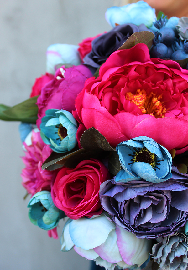 Caryca Katarzyna, Pink&Violet&Blue, elegancki flowerbox, wys.30cm