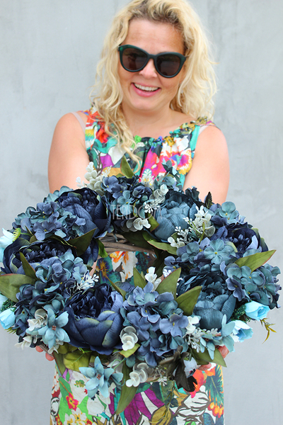 Caryca Katarzyna Granat, efektowny wianek na drzwi, śr.44cm 