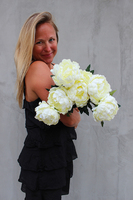 bukiet śmietankowych peonii Aurora wys.48cm