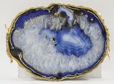 atrakcyjna złota taca glamour, Agate, wym.8x36x47cm