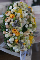 bardzo bogaty, wielkanocny wianek Happy Easter, śr.40cm