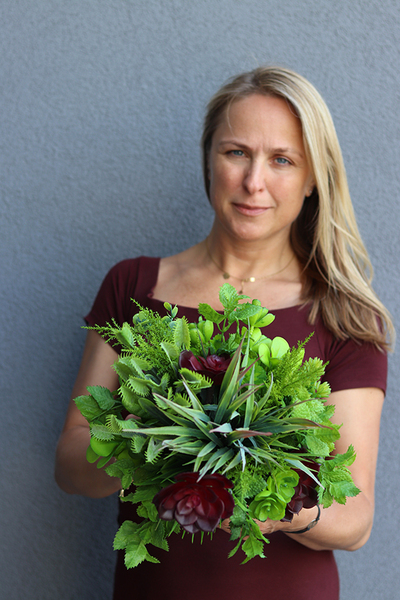 Bordo Line, sukulenty, kompozycja ze sztucznych roślin, wys.35cm