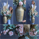 bukiet z suszem w złotym naczyniu, Tredusa Eduardo, wys.114cm  