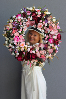 Bella Jesienna 5, duży kwiatowy wianek na drzwi, śr.53cm  
