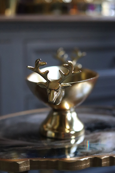 eleganckie metalowe naczynie / patera, Scandi Gold, wym.15x35x10cm