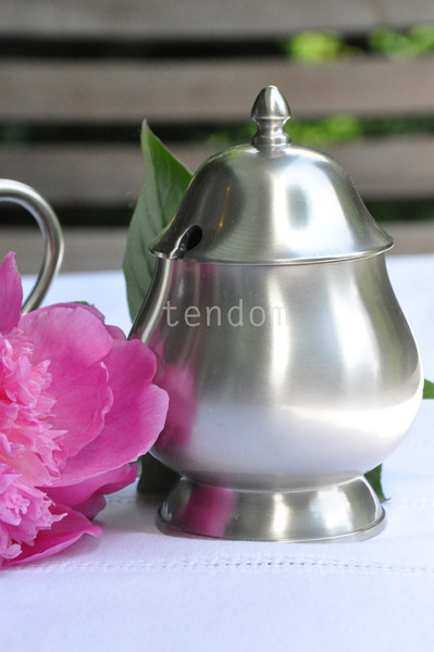 cynowany zestaw Valentina (cukiernica i mlecznik)