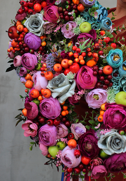 Feeria Barw Big, bogaty wianek na drzwi 1 szt., śr. 30cm