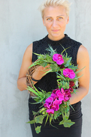 efektowny wianek na drzwi Storczyk Fuksja, śr.28cm