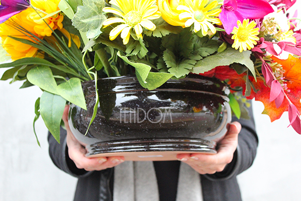 Jesienna Aura kompozycja kwiatowa nagrobna, wym.50x45x38cm   