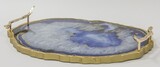 atrakcyjna złota taca glamour, Agate, wym.8x36x47cm
