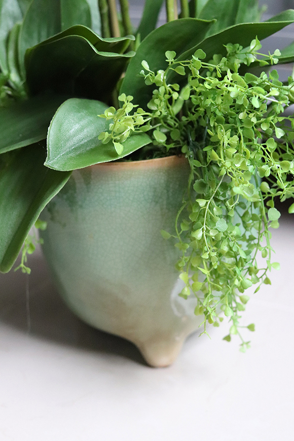 efektowny sztuczny storczyk w ceramicznej donicy, Paragwaj, wys.87cm