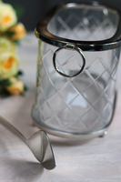 Glamour Spring, kryształowy pojemnik na lód ze szczypcami, wym.13x20x11cm