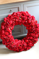 bardzo duży czerwony wieniec, Red Fire, śr.72cm