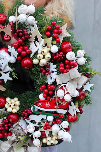 bardzo duży wianek / stroik dekoracyjny Christmas with tenDOM, śr.47cm