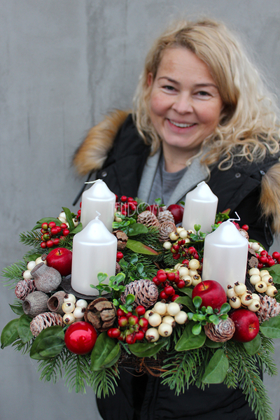 bożonarodzeniowy wieniec adwentowy wianek / stroik Christmas, śr.35cm