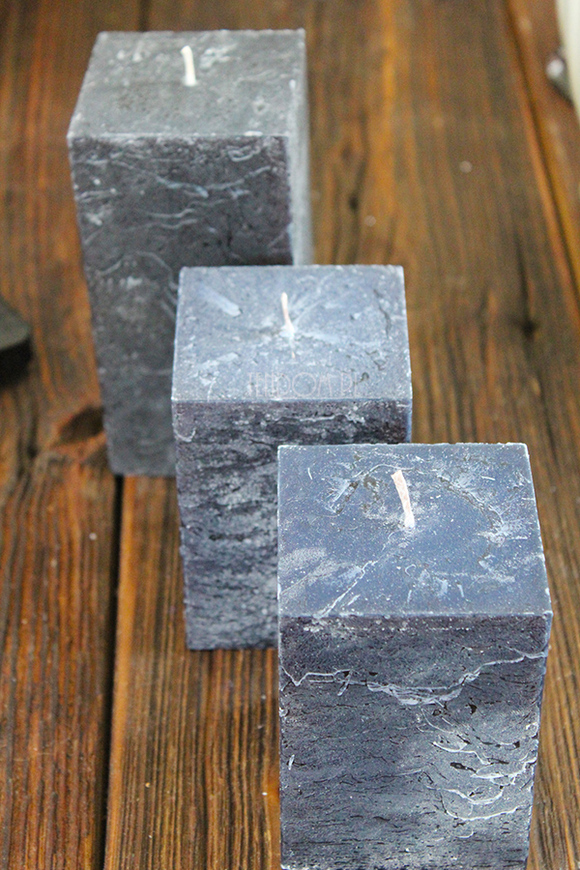 zestaw 3 antracytowych świec zapachowych, kmpl. 3 szt 