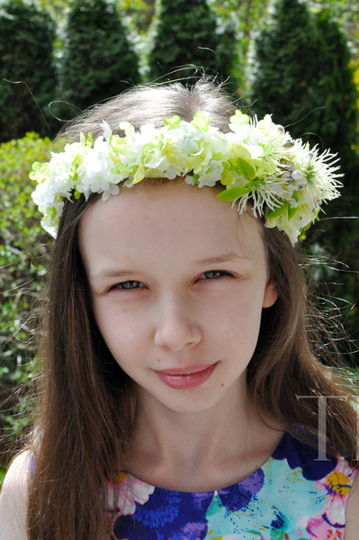 komunijny wianek na głowę Hanna, rozmiar uniwersalny, dziecięcy