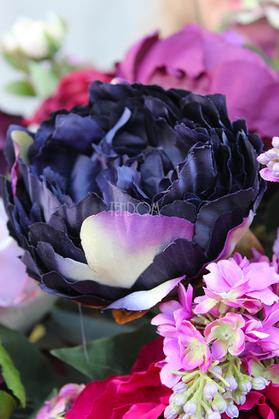 flowerbox kompozycja ze sztucznych kwiatów Ballada, wys.63cm