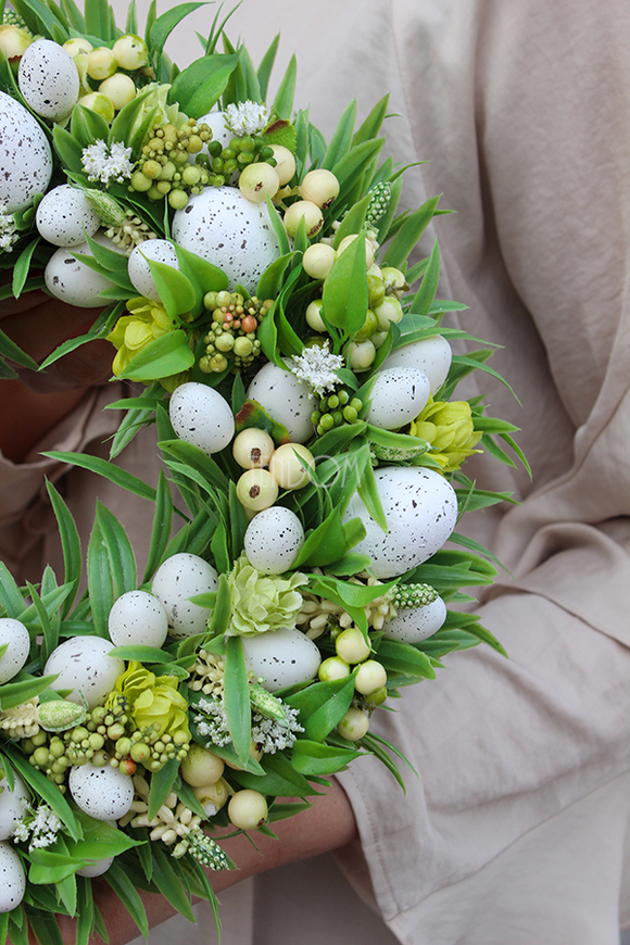 dekoracyjny wianek wielkanocny Naturalna Wiosna, śr.28cm 