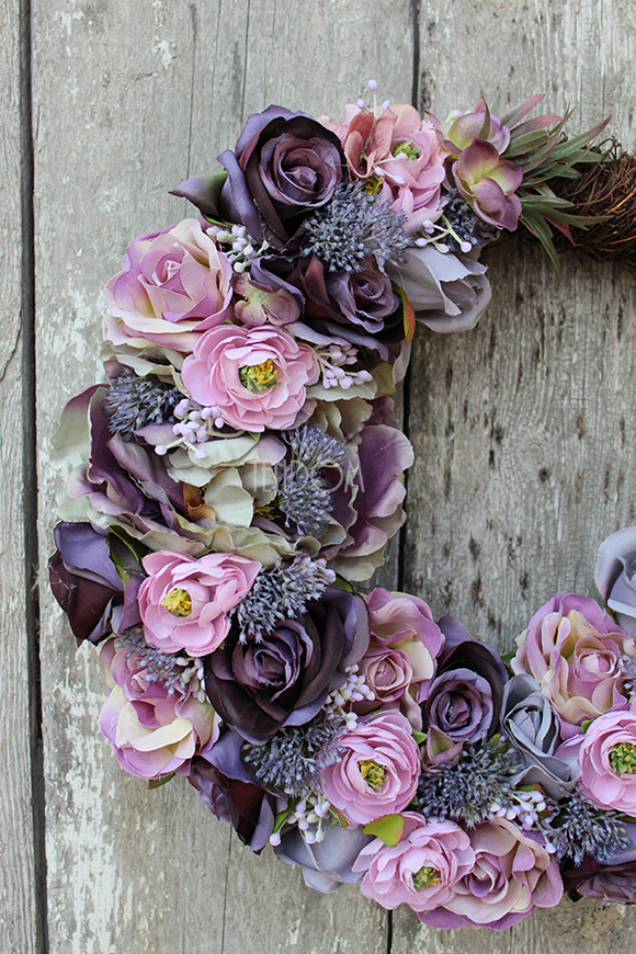 Pastelowa Nostalgia, elegancki wianek, śr.38cm 