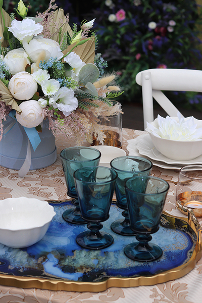 atrakcyjna złota taca glamour, Agate, wym.8x36x47cm