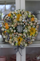 bardzo bogaty, wielkanocny wianek Happy Easter, śr.40cm