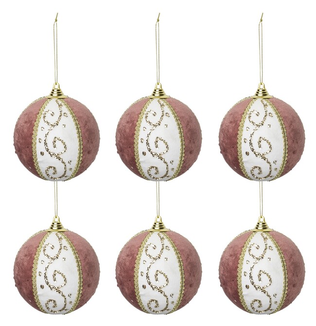OD RĘKI bombki świąteczne, Velvetica Glamour, kpl.6szt, śr.10cm
