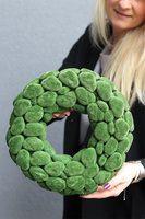 dekoracyjny wianek z ciemnego Mchu, śr.30cm