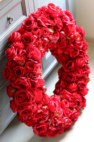 bardzo duży czerwony wieniec, Red Fire, śr.72cm  