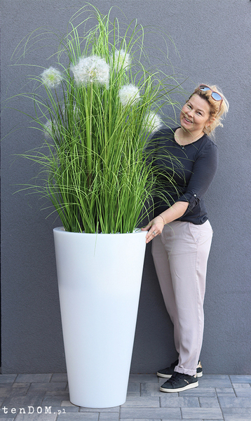 Dandelion Light, trawa w podświetlanej donicy z dmuchawcami, wys. 190cm