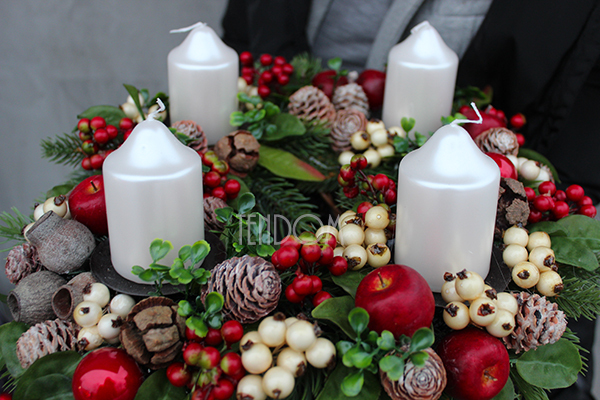 bożonarodzeniowy wieniec adwentowy wianek / stroik Christmas, śr.35cm