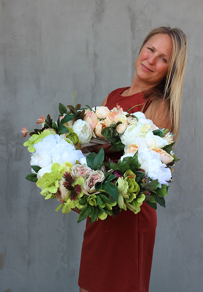 Caryca Katarzyna Green efektowny wieniec na drzwi, śr.50cm