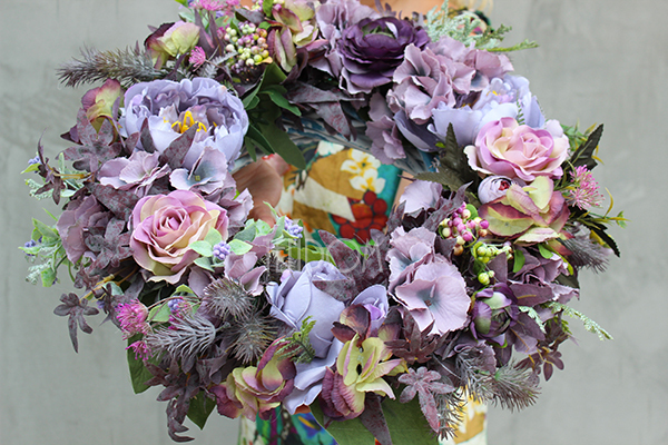 Caryca Katarzyna Fiolet, efektowny wianek na drzwi, śr.44cm  