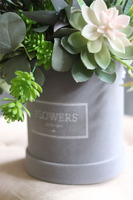 Albertina, welurowy flowerbox z sukulentami, wys.41cm