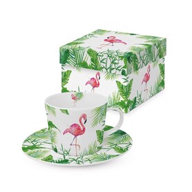 OD RĘKI Flamingo Haiti, filiżanka do esspresso ze spodkiem