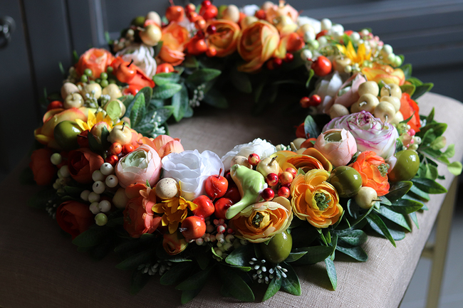 wielkanocny wianek na drzwi, Słoneczny Dzień, śr.38cm