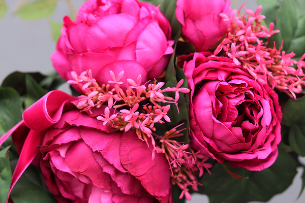 Felicja, wiklinowy wianek z kwiatową dekoracją, śr.54cm