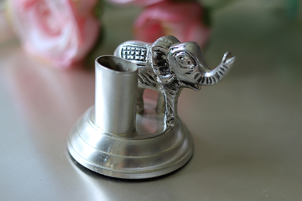 Elephant, posrebrzany pojemnik na wykałaczki, wym.4.5x5cm