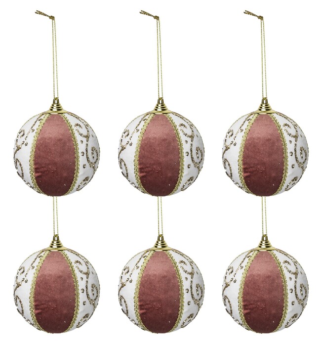 OD RĘKI bombki świąteczne, Velvetica Glamour, kpl.6szt, śr.10cm