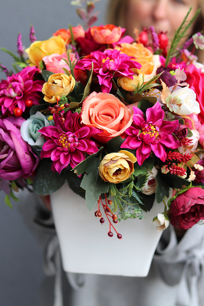 jesienna kompozycja kwiatowa, Salomea, wym.38x33cm