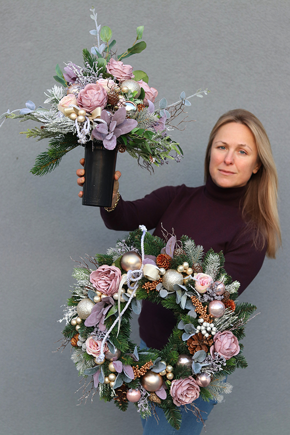 bukiet nagrobny, Lucilla Winter, wys.53cm 