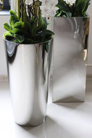 ekskluzywny storczyk w metalowej donicy, Moderno Mirror Round, wys.151cm 