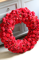 bardzo duży czerwony wieniec, Red Fire, śr.72cm  