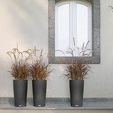 Cilindro, donica z nawadnianiem, szara, wym.41x23cm