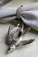 obrączki na serwetki, jaskółki, Lux Villa Silver Glamour