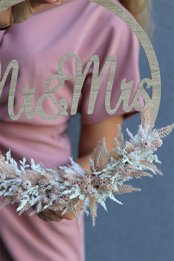 Boho Love 2 krąg ślubny wianek Mr&Mrs