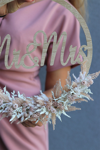 Boho Love 2 krąg ślubny wianek Mr&Mrs