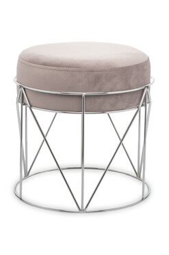 Endire Silver, welurowa pufa róż, wym.38x32x32cm 