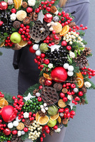 Świąteczny Kolor Big 3, bogaty wianek świąteczny