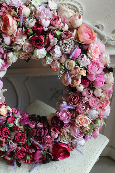 Bella, elegancki wianek na drzwi, śr.50cm